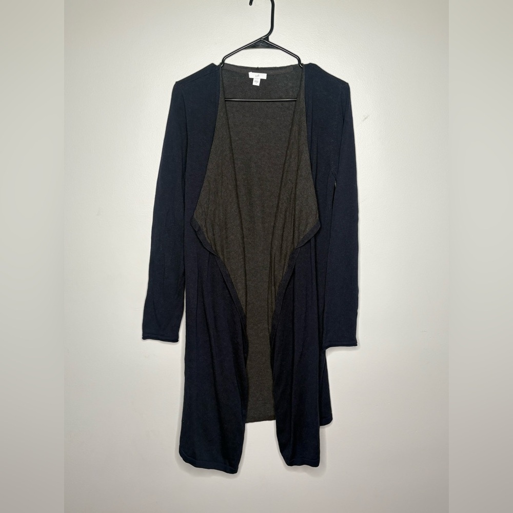 J. Jill Navy Blue Cotton Cardigan Duster